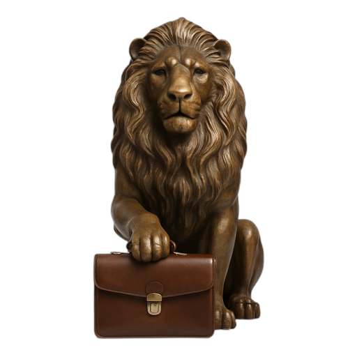 Lion de bronze lyonnais et mallette