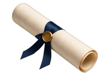 Diplôme BBA — parchemin au sceau d’or